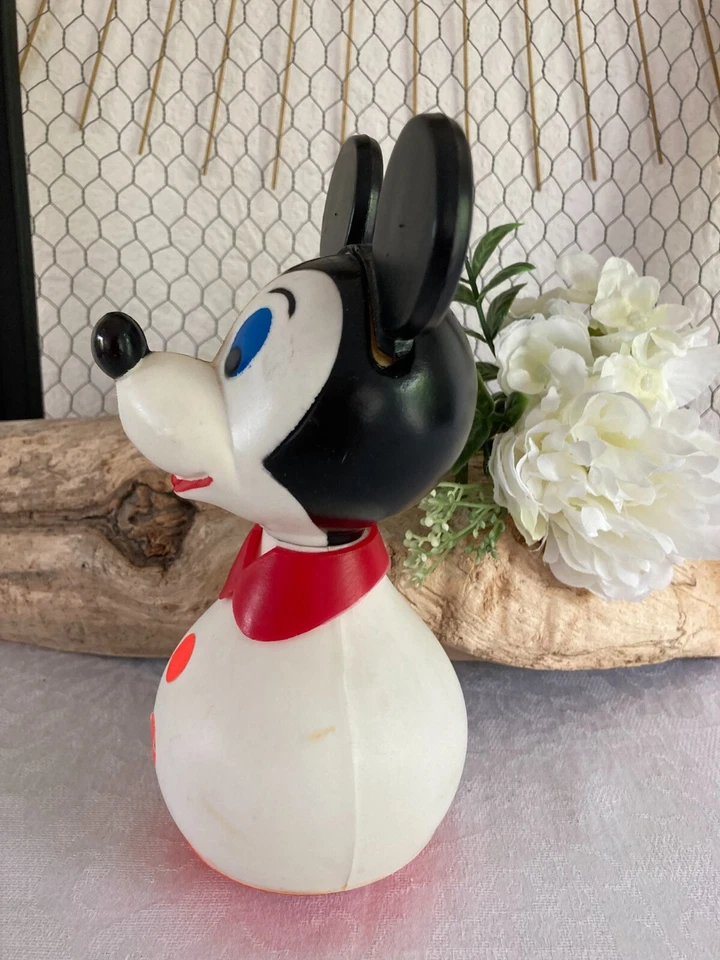 625⚜️ Ancien Culbuto Mickey Made In France Educo Vintage Hauteur 21 Cm - Photo 2/4