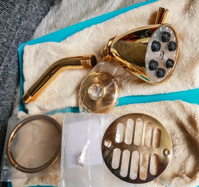 Speakman Vintage Gold Plated Shower Head Set Retro eBay