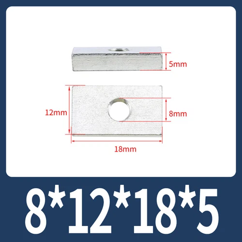 Rechteckige Vierkantmuttern Gleitblöcke für Alu Zubehör, mechanische Ausrüstung - Picture 54 of 73