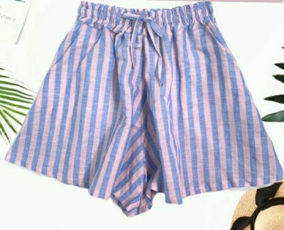 pantaloncini shorts abbigliamento donna pantagonna righe vita alta | eBay