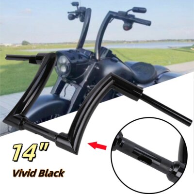 Schwarz 14'' Riser 2'' Ape Hanger Lenker für Harley Touring Sportster Softail Dyna