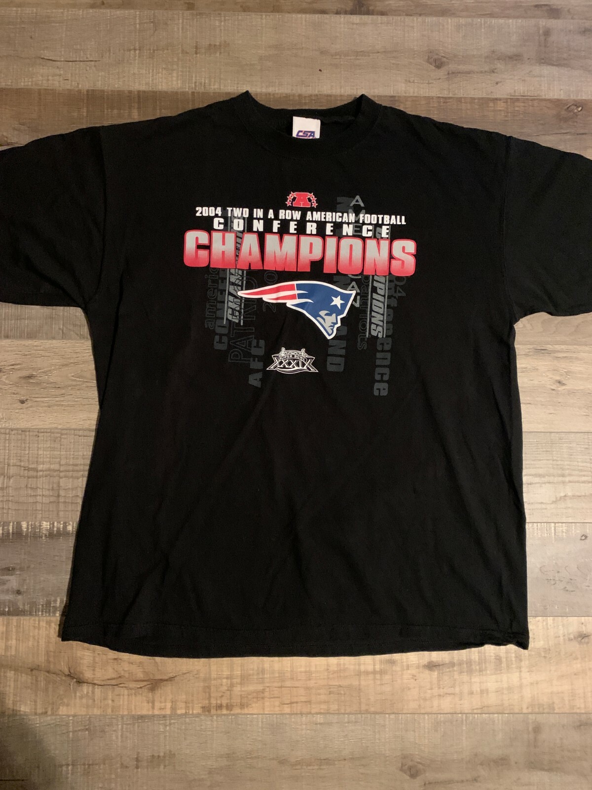 Maglia NFL New England Patriots 2004 due in fila AFC Champions TAGLIA XL CSA