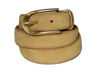 NEW Stradivarius Spain Leather Suede Belt Tan Men's Size 32-33 or 80 cm