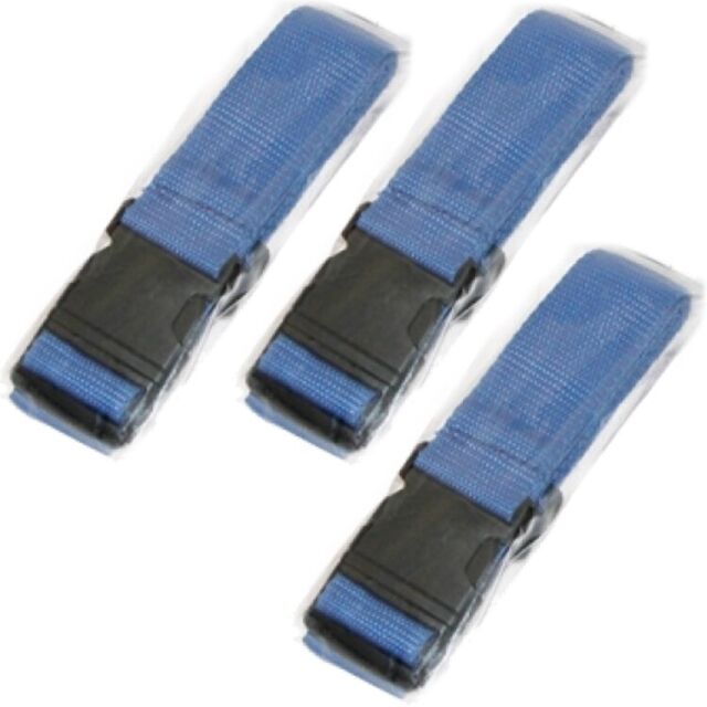3x Koffergurt Kofferband Gepäckband Koffer-Gurt Koffer-Band im Design: Blau uni