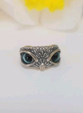 Owl Eyes 925 Solid Sterling Silver Ring Size 6
