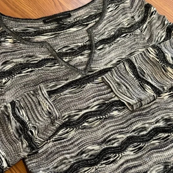 Vestido Suéter Túnica Tejido Gris y Negro Mercado Negro Casa Blanca Talla S Foto 2 de 4