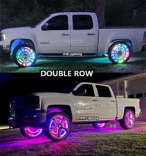 JHB 17.5" DOUBLE ROW ROW Dream CHASING FLOW Trucks LED Wheel Rim Lights Set of 4
