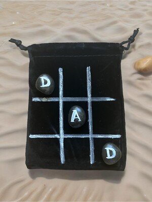 DAD Tick tack toe Game Painted Rock, Great Father Day Gift Set