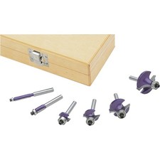 H3427 Flush Trim/Roundover Router Bit Set, 1/4" Shank, 6 Pc.