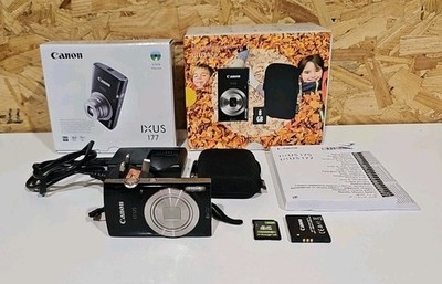 Canon Ixus 177 20.0MP 8x Zoom Digital Camera Boxed With Battery, Charger & SD
