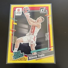 2023-24 Panini Donruss Euroleague Nikola Topic Rated Prospect Yellow Flood #159