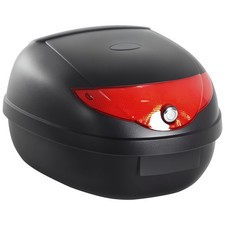 HOMCOM 24L Motorcycle Trunk Tail Box Luggage Case with Two Keys and Plate