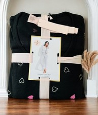 Victoria's Secret Loves it Heart Print Thermal Long Sleeve Pajama Top Small