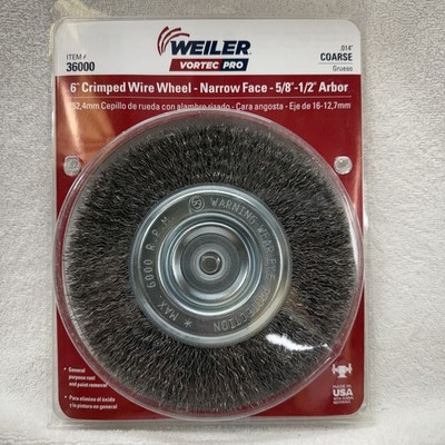 Weiler Vortec Pro 6  Crimped Wire Wheel   Coarse  .014 Narrow Face 5/8 -1/2 