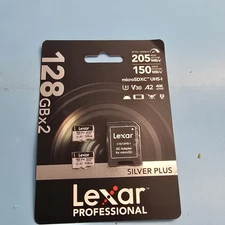 128GB Professional Silver Plus microSDXC Card SD Adapter UHS-I 4K 