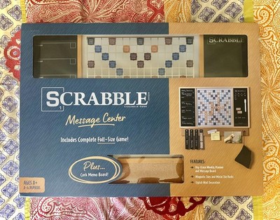 NEW! Scrabble Message Center Dry Erase & Bulletin Board PLUS Playable Wall Game