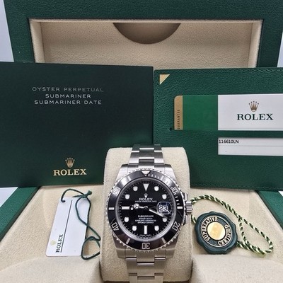 2017 PAPERS Rolex Submariner Date 116610LN Steel Black Ceramic 40mm Watch BOX