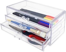 Clear Acrylic Makeup Organizers with 3 Drawers / New / Free Shipping