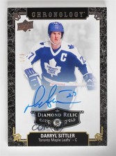 2018 Upper Deck Chronology Black Diamond Relic 1/9 Darryl Sittler Auto HOF ld6
