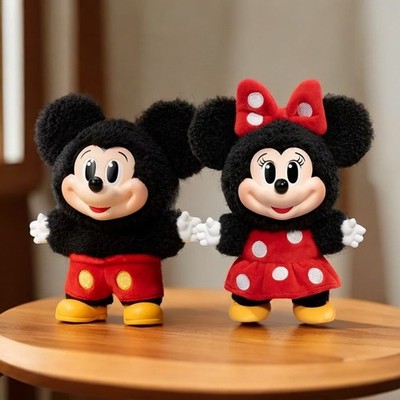 Mickey Family Cute Together Series Mickey & Minnie Plush Pedant Keychain