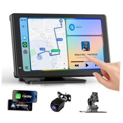 7'' HD Touch Screen Car Stereo, Portable Wireless CarPlay and Android Auto, 
