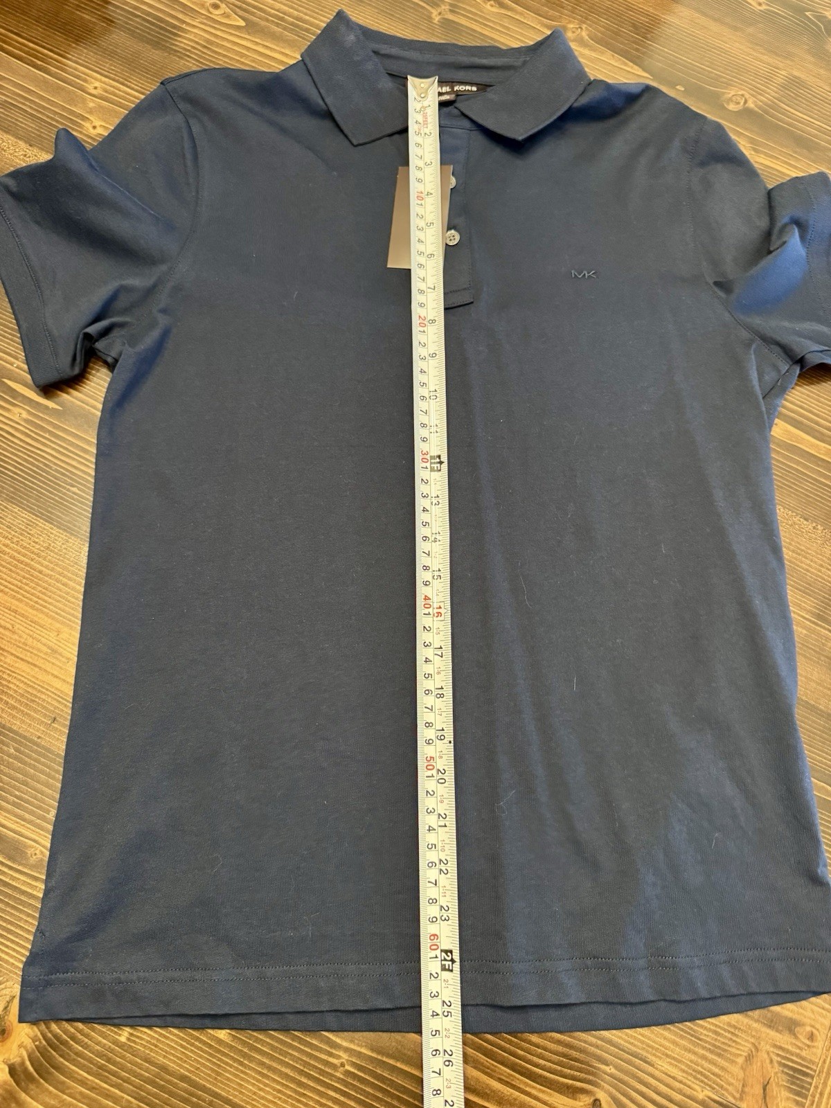 NWT Michael Kors Men’s Midnight Blue Textured Polo Shirt Size S thumbnail 7