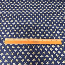 Patriotic Quilt Fabric By Half-Yard Navy Blue Yellow Stars Rustic Cotton