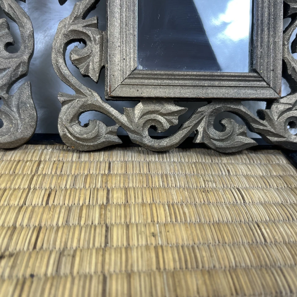 Two Ornate Gold/Bronze Tone Resin Accent Wall Mirrors. MCM 6”x6” - Image 4 of 4