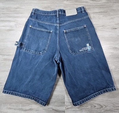 VTG Southpole Baggy Carpenter Embroidered Blue Jean Jorts Men SZ