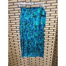 Vera Moda Blue And Green Wrap Style Midi Skir...