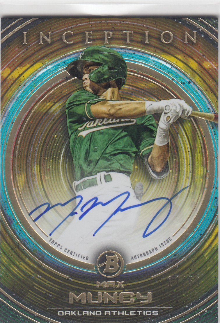 2022 Bowman Inception Max Muncy Athletics Gold Foil Auto #PA-MM /50 ZA