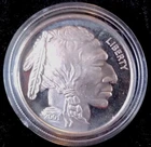 2001 Buffalo Design 1 oz .999 Fine Silver Bullion Round, Silvertowne, in Capsule