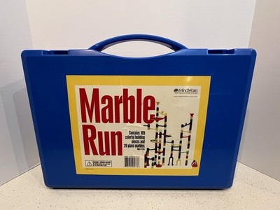 Vintage MindWare Marble Run Maze Building Set 82 Pieces Marbles and Case