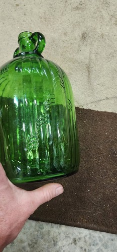 1930's GLASS WINE JUG LARGE 12" VINTAGE DECORATIVE ONE GALLON WINE DECANTER - Picture 4 of 8