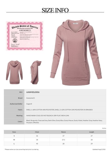 FashionOutfit Women's Casual Raglan Long Sleeve Kangaroo Pocket Long-Line Hoodie - Picture 2 of 24