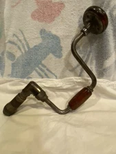 VIntage Hand Crank Drill Wooden Handles Unbranded 