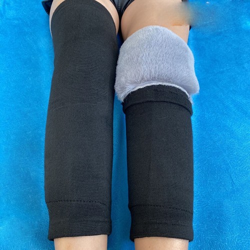 1 Pair Knee Pads Faux Fur Leg Warmer Winter Outdoor Thermal Protector Unisex Men - Picture 6 of 14
