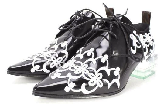 LOUIS VUITTON Black Runway Rare Embroidered Sun Catcher Derby Oxfords Sz 40 New
