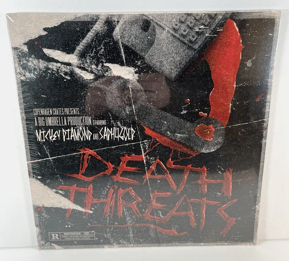 MICKEY DIAMOND X SADHUGOLD Death Threats Alt Cover Vinyl LP #26 of 75 NEW!! — 第 2/4 张图片