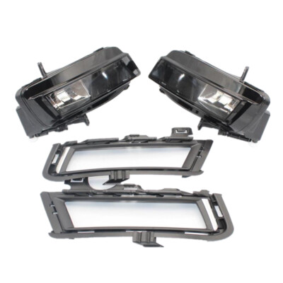 Pair For VW Golf 7 MK7 2013 2014 2015 2016 2017 Front Fog Lamp Light + Grille