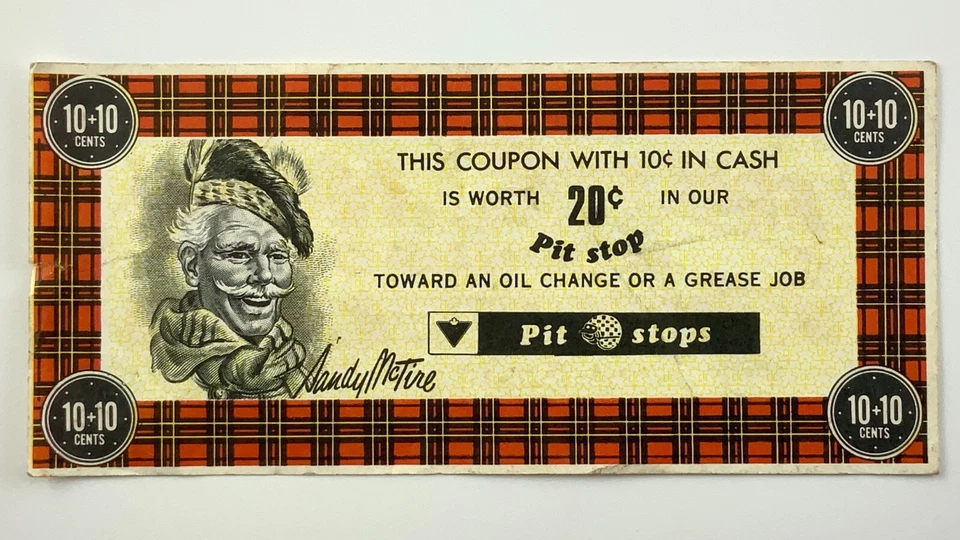 Canadian Tire Banknote 10+10 20 Cents Pit Stop Free Membership Large Seal CC316 - Image 3 of 4