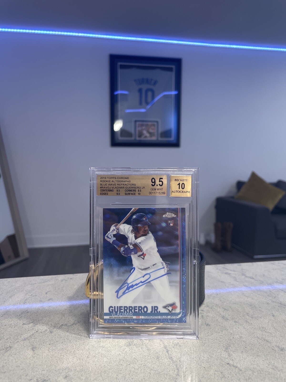 2019 TOPPS CHROME VLADIMIR GUERRERO JR  AUTO BLUE REFRACTOR RC 5/150 BGS 9.5 GEM