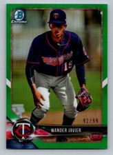 2018 Bowman Chrome Prospects Green Refractors Wander Javier 92/99 #BCP134 Twins