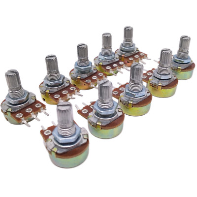 US Stock 10pcs 500K ohm Linear Taper Rotary Potentiometer Panel pot B500K 20mm