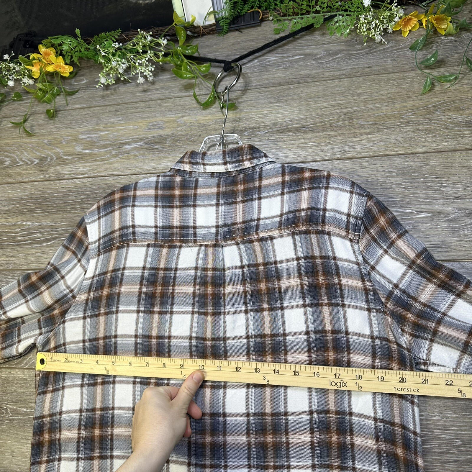 Flannel Button Down Size Medium Boyfriend Fit Sof… - image 14