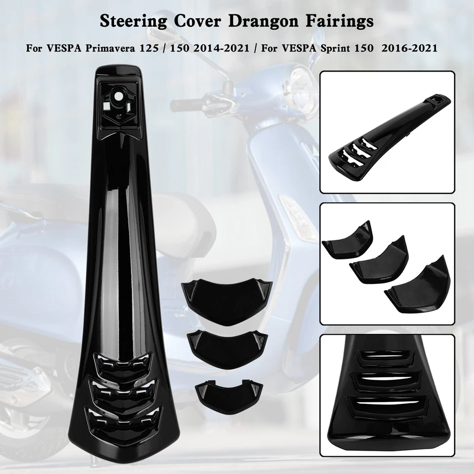 ABS Steering Horn Cover fairing For VESPA Sprint Primavera 125/150 14-21 Black - Image 3 of 4