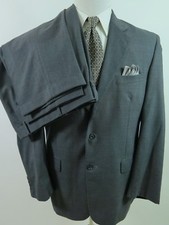 Jos.A.Bank Pure Wool Solid Gray Two Piece Pleated Classic Men's Suit 42 R 36x31