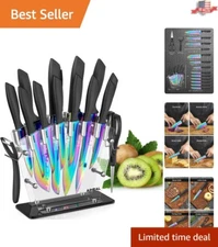Premium Super Sharp Rainbow Knife Set - Titanium Coating - Kitchen Scissors
