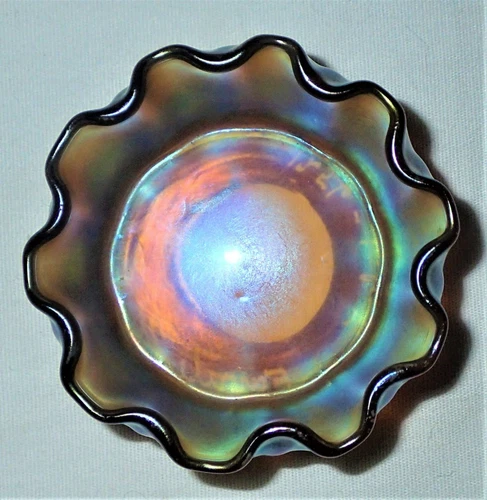 "MINT!!" ANTIQUE L.C.T. TIFFANY FAVRILE MASTER SALT CELLAR GLASS GOLD ART BOWL