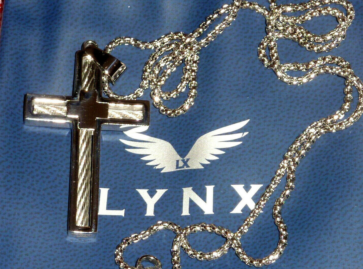 NWT LYNX REVERSIBLE Cross Necklace 24